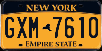 NY license plate GXM7610