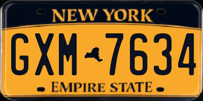 NY license plate GXM7634