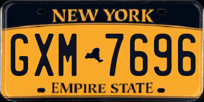 NY license plate GXM7696