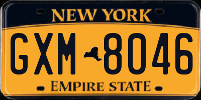 NY license plate GXM8046
