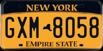NY license plate GXM8058
