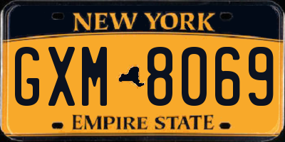 NY license plate GXM8069