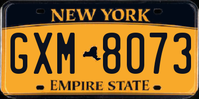 NY license plate GXM8073
