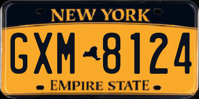 NY license plate GXM8124