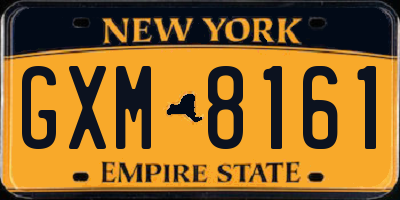 NY license plate GXM8161