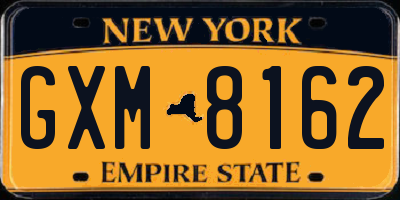 NY license plate GXM8162