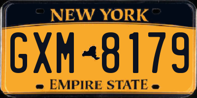 NY license plate GXM8179