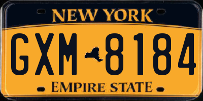 NY license plate GXM8184