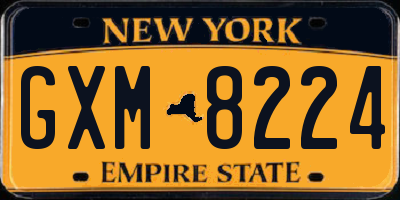 NY license plate GXM8224