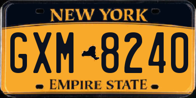 NY license plate GXM8240