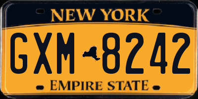 NY license plate GXM8242