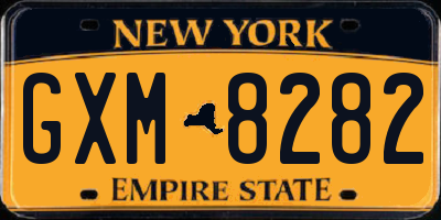 NY license plate GXM8282