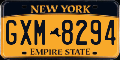NY license plate GXM8294