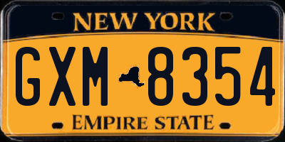 NY license plate GXM8354