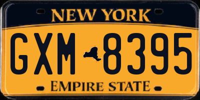 NY license plate GXM8395