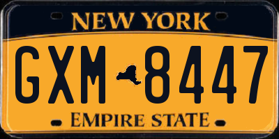 NY license plate GXM8447