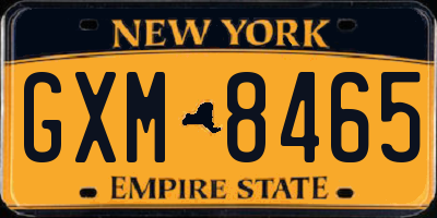 NY license plate GXM8465