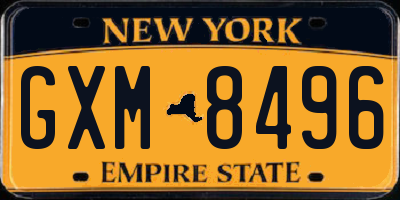 NY license plate GXM8496