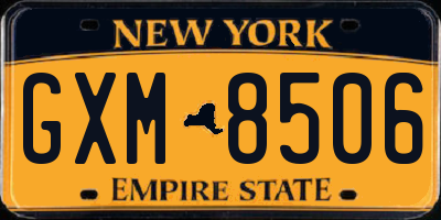 NY license plate GXM8506