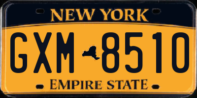 NY license plate GXM8510