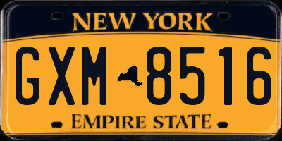 NY license plate GXM8516