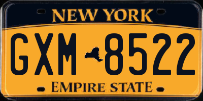 NY license plate GXM8522