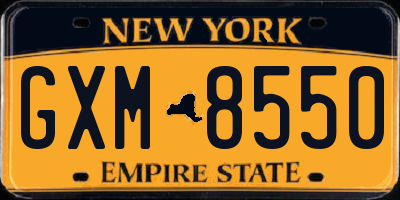 NY license plate GXM8550