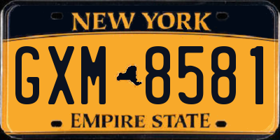 NY license plate GXM8581
