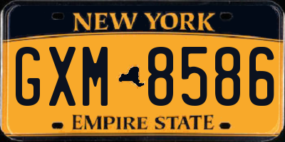 NY license plate GXM8586