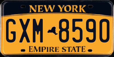 NY license plate GXM8590