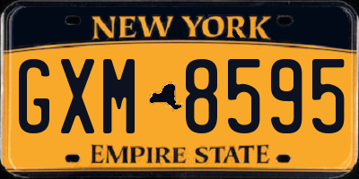 NY license plate GXM8595
