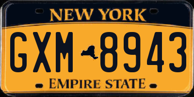 NY license plate GXM8943