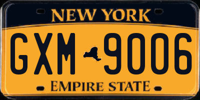 NY license plate GXM9006