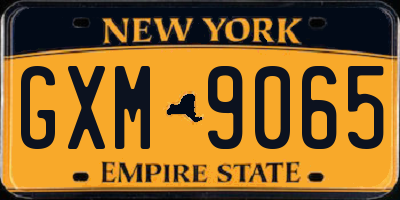 NY license plate GXM9065