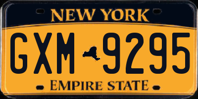 NY license plate GXM9295