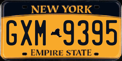 NY license plate GXM9395