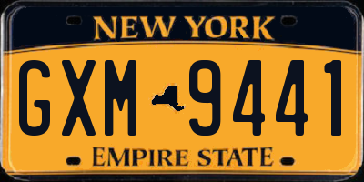NY license plate GXM9441