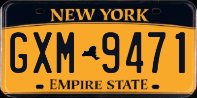 NY license plate GXM9471