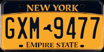 NY license plate GXM9477