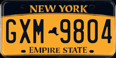 NY license plate GXM9804