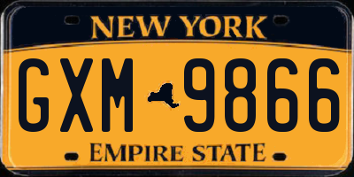 NY license plate GXM9866