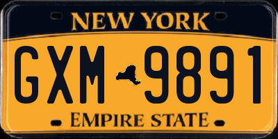 NY license plate GXM9891