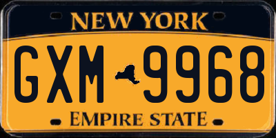 NY license plate GXM9968