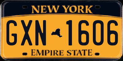 NY license plate GXN1606