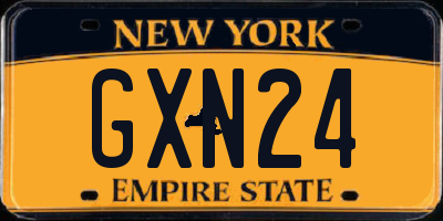 NY license plate GXN24