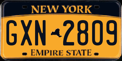 NY license plate GXN2809