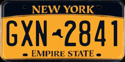 NY license plate GXN2841