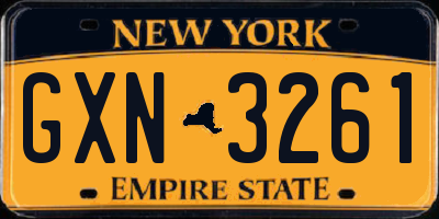 NY license plate GXN3261
