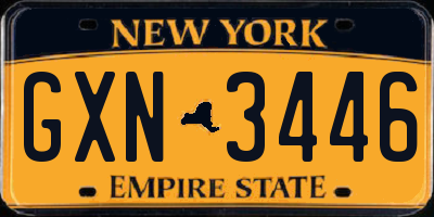 NY license plate GXN3446