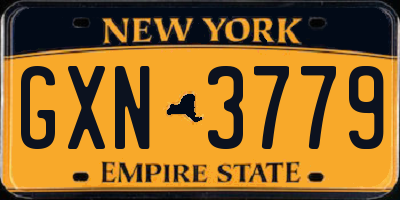 NY license plate GXN3779